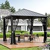   UDPATIO-10-x-10-Hardtop-Gazebo-Metal-Gazebo-with-Galvanized-Steel-Roof-Outdoor-Permanent-Pavilion-with-Netting-for-Patio-Backyard-Deck-and-Lawns