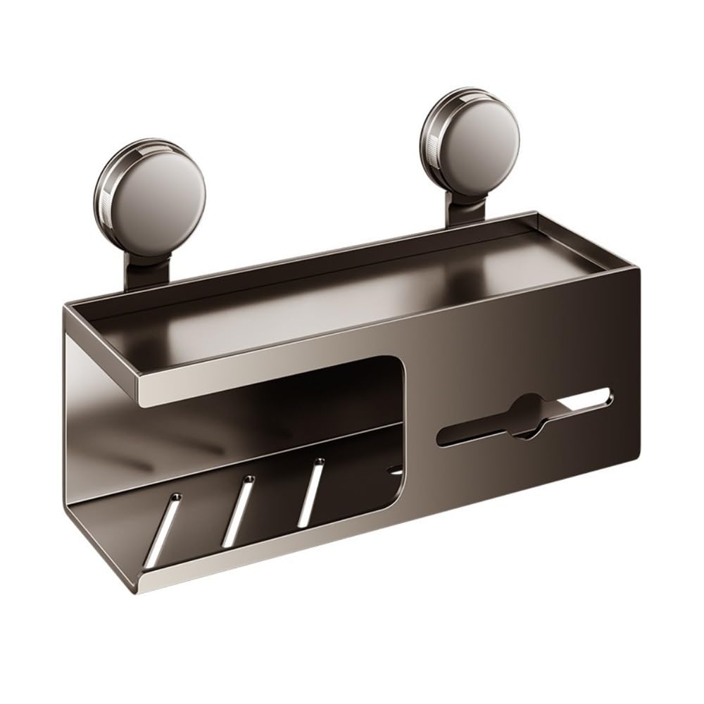 PaperTowel Holder, Wall-Mounted Toilet Paper Holder with Suction Cups - Bathroom Tissue Storage Rack