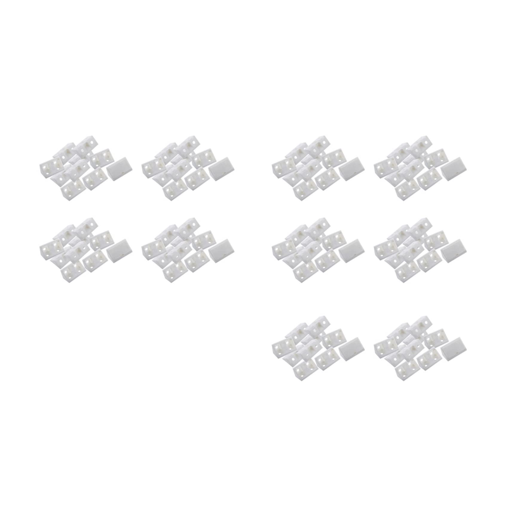 Jnchdghwa Furniture Cabinet Fastener Corner Braces Angle Brackets White 100Pcs