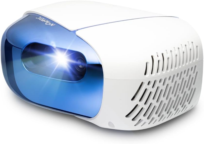 NOMVDIC L500 Triple Laser 1080P Mini Projector, Portable Projector with WiFi and Bluetooth, 180" Big Screen, Built-in Speaker, 500 Lumens, MEMC, H/V Keystone, Auto Focus