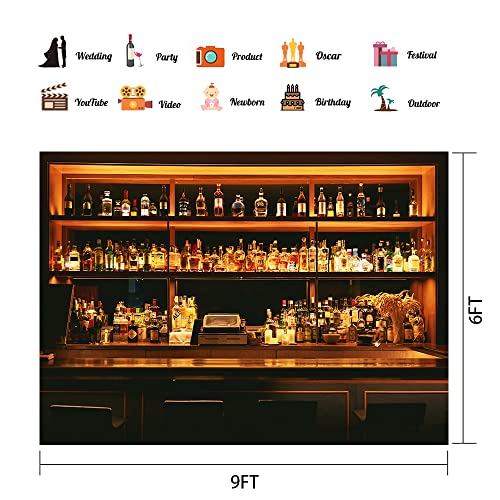 Fondo Fotográfico Vinilo 9x6ft Estilo Bar Multicolor miniatura 2