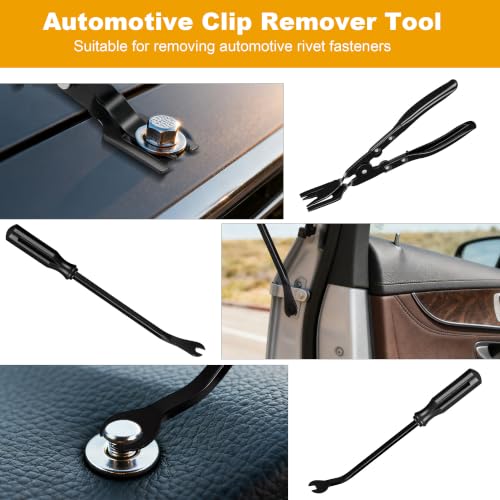 Image of 8 Pcs Auto Trim Removal Tool Kit with Non-Scratch Plastic Pry Tool and Fastener Clip Pliers,Door Panel Removal Tool for Car Interior - Fastener, Clip, Door Panel, Molding, and Dashboard Black