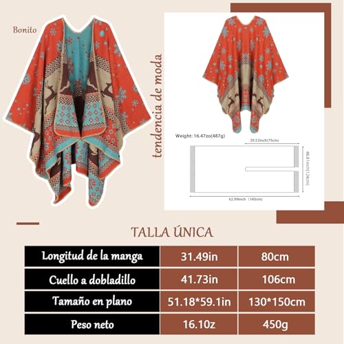 Recopilación de Ponchos y capas para Mujer - los más vendidos. 17 Imagen adicional