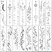 Tazimi Temporary Tattoos For Women Girls-24 Sheets Branch Flower Leaf Wild Plants Sketch Realistic Long-lasting Tattoo Stickers Waterproof Tattoo Sets for Arm Collarbone Leg Backbone Body Art