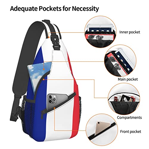 Mochila bandolera Francia para pecho unisex miniatura 5