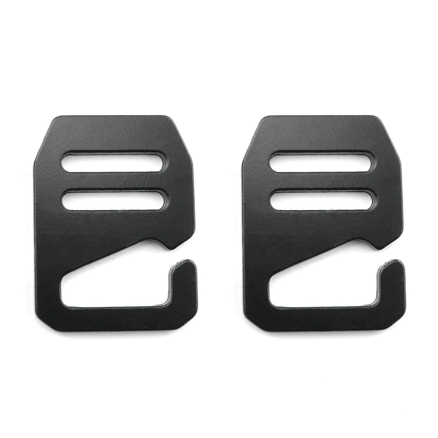 HJGarden 2PCS G Hook Outdoor Webbing Buckle Clip, G Hook Wave Buckles, G-Hook Backpack Shoulder Strap Adjustment Buckle Backpack Strap Belt Hardware Carabiners Hook for Backpack Strap Belt