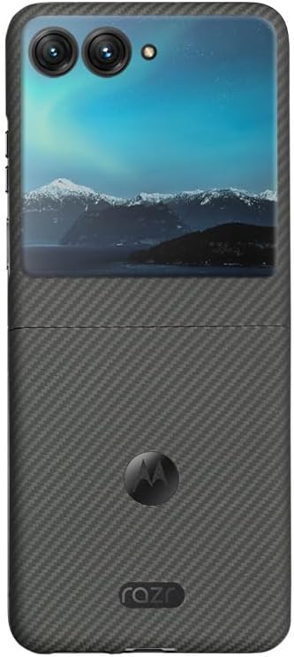 Gruattreay Real Carbon Fiber compatible with Motorola Moto Razr 40 Ultra 2023 Case, Sturdy Durable Carbon 0.5 mm Slim Case Carbon Fiber Aramid Fiber with Military-Grade Drop Protection Black