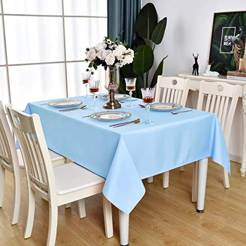 KAIPHO Baby Blue Rectangle Tablecloth Waterproof Table Cloth, 54 x 78 inch