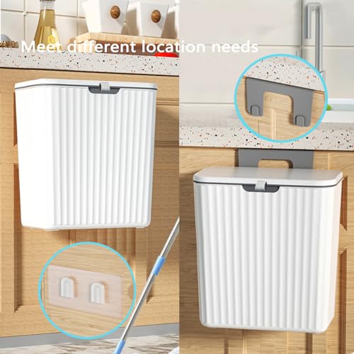Küchenmülleimer mit Deckel 9L Bio-Mülleimer, Hängende Abfallsammler, Kunststoff Mülleimer für die Wandmontage, wasserdicht Kompostbehälter für Küche, Wohnmobil, Schrank – Bild 4