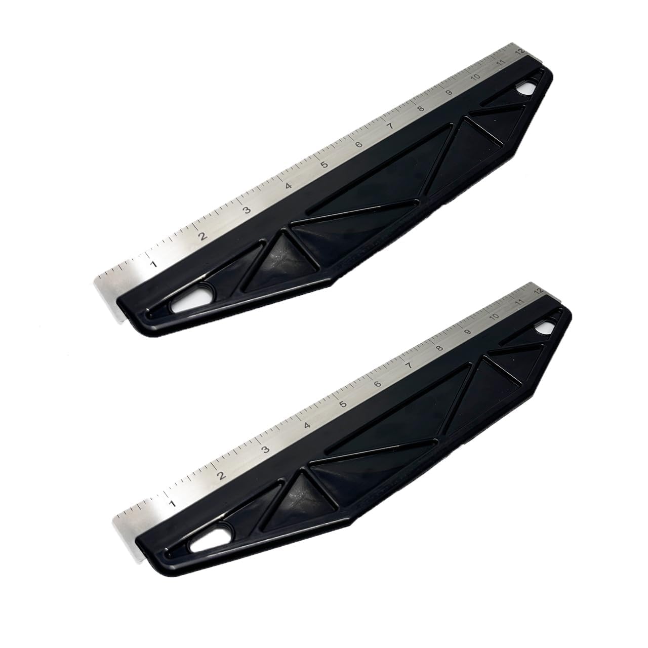 2 Pcs Paint Trim Guard, 12" Paint Shield for Skirting Board Painting Guard, Stainless Steel Straight Edge Painters Tool for Cutting in Paint Wallpaper Guard & Measurement