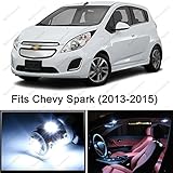 6 x Premium Xenon White LED Lights Interior Package Upgrade for Chevy Spark (2013-2015)