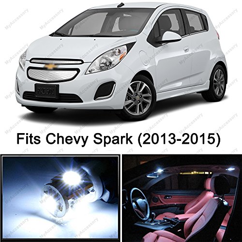 6 x Premium Xenon White LED Lights Interior Package Upgrade for Chevy Spark (2013-2015)