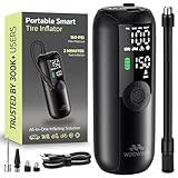 Woowind 自転車 空気入れ 電動 電動空気入れ エアポンプ 車 バイク オートバイ ボール対応 最大圧力150PSI コードレス 自動停止 米式 英式 仏式バルブ対応 LED懐中ライト付き 日本語説明書付き (LP1-L)