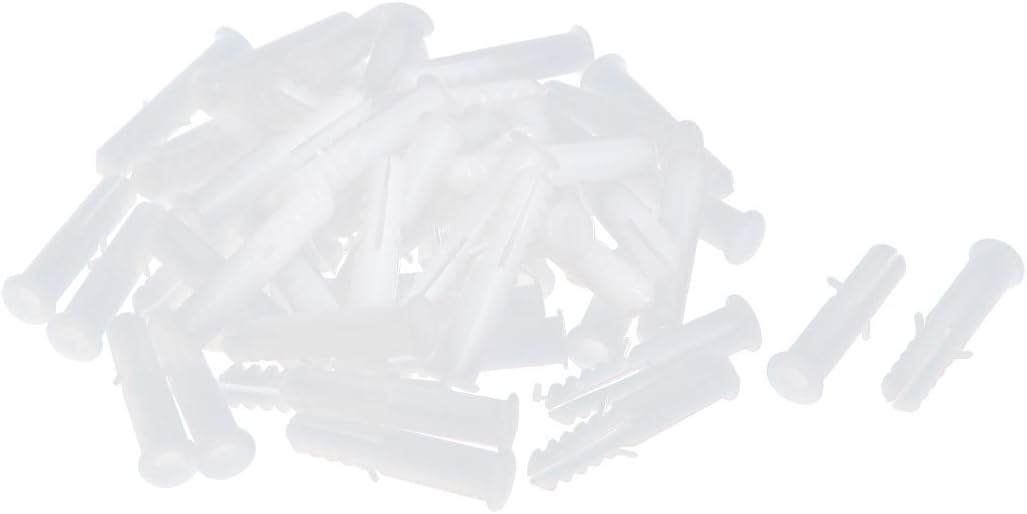 10mmx39mm Plastic Fastener Expansion Nail Wall Anchor Screw White 56pcs Model:92as293qo568