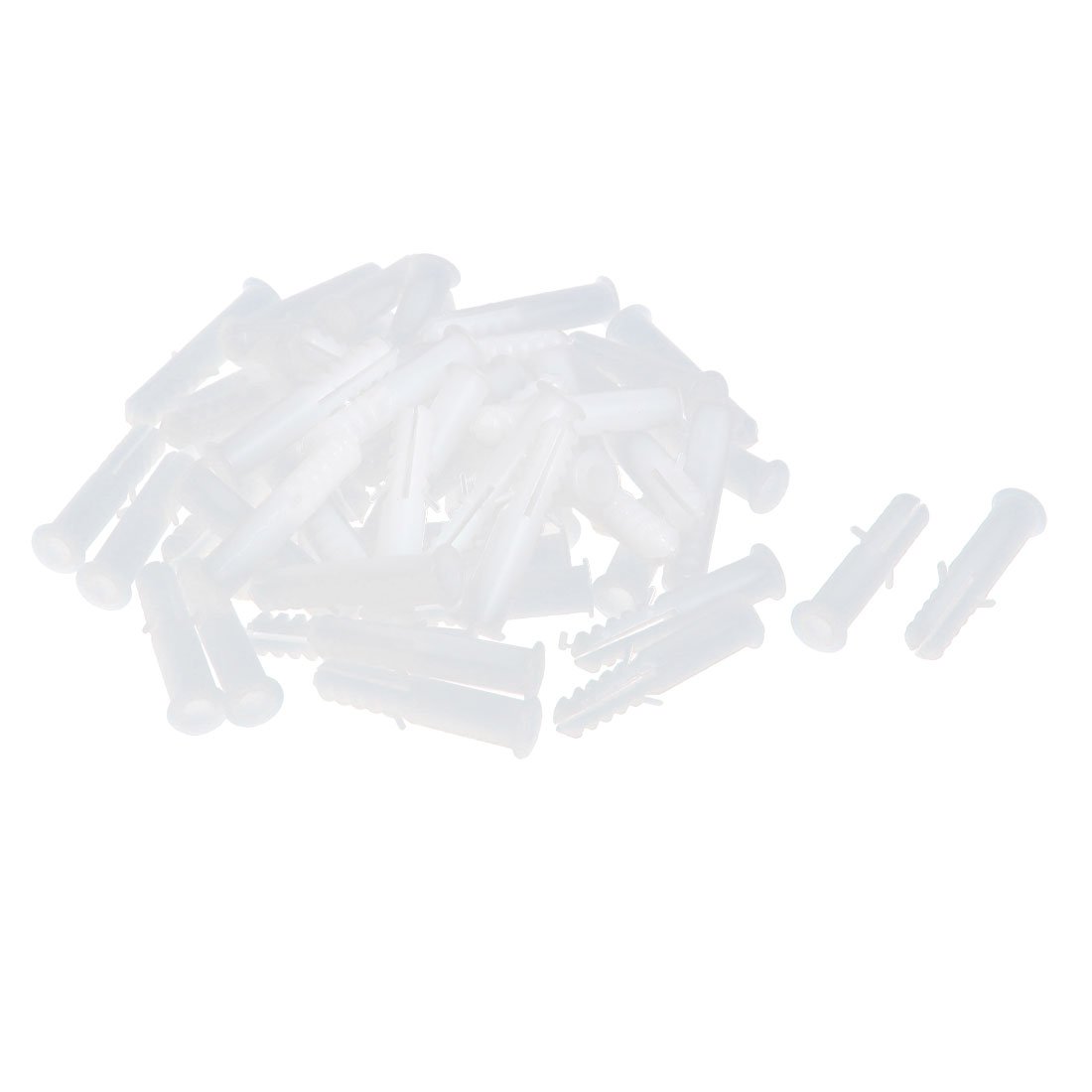 Aexit 10mmx39mm Plastic Fastener Expansion Nail Wall Anchor Screw White 56pcs Model:92as293qo568