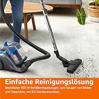 Amazon Basics Bodenstaubsauger ohne Beutel 1.7L Kompakt Leichtgewicht mit 3-Fach-Aktionsdüse, HEPA-Filter, 850W, für Teppich und Hartböden, Schwarz & Blau – Ansicht 7