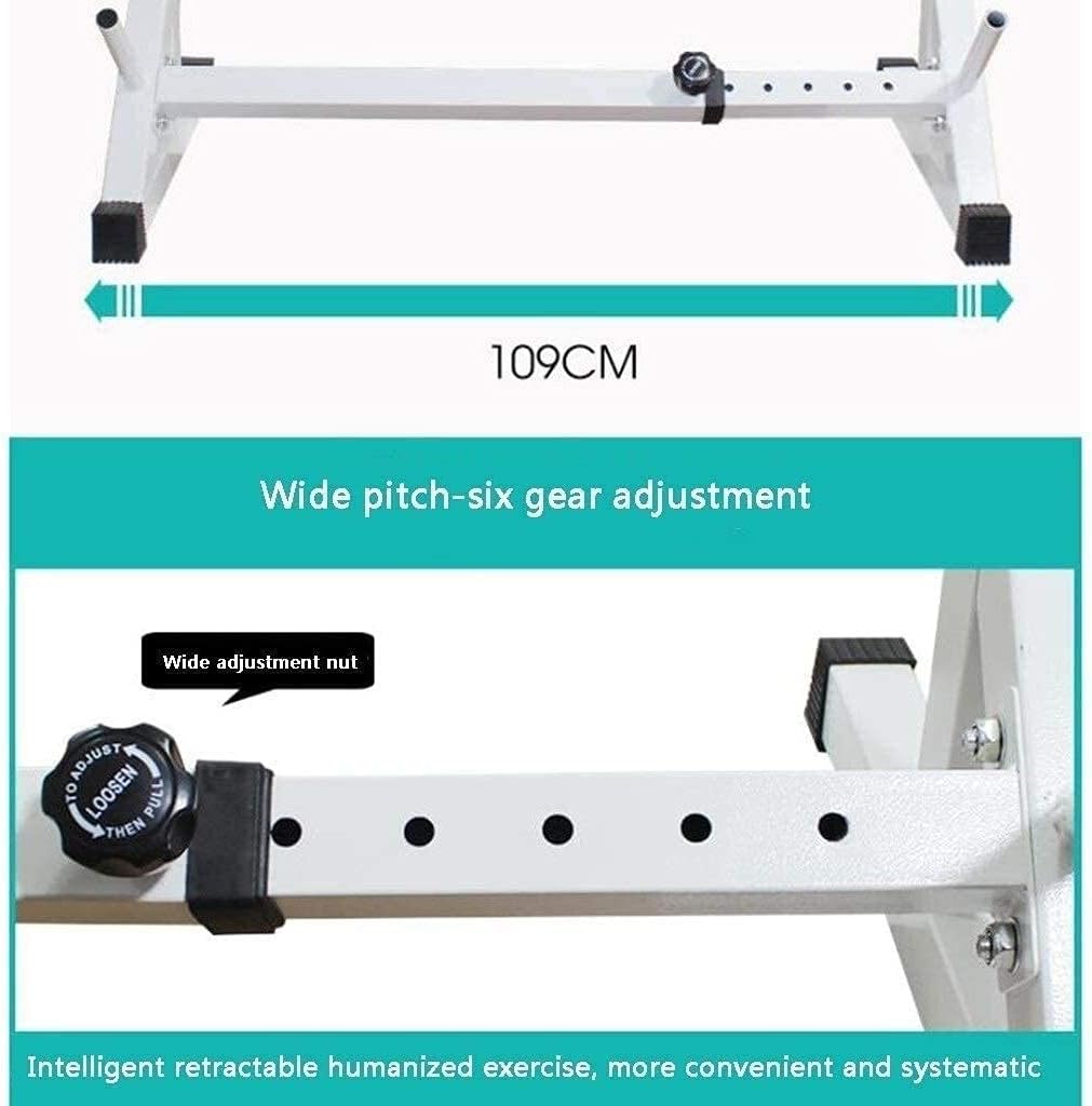 Adjustable Squat Rack Weight Lifting Bench Press Free-Weight Racks Squat Rack Stand - Portable Barbell Rack, Adjustable Bench Press Rack- Multi-Home Gym Multi-Function Dip Stand, S