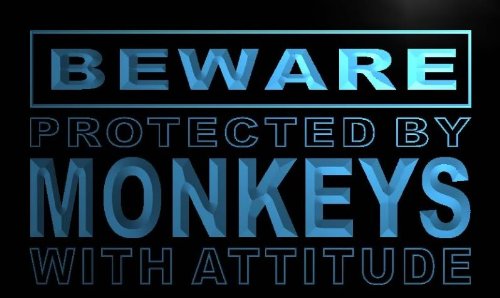 Advpro Light Multi Color M517-C Beware Monkeys Neon Led Sign With Remote Control, 20 Colors, 19 Dynamic Modes, Speed & Brightness Adjustable, Demo Mode, Auto Save Function