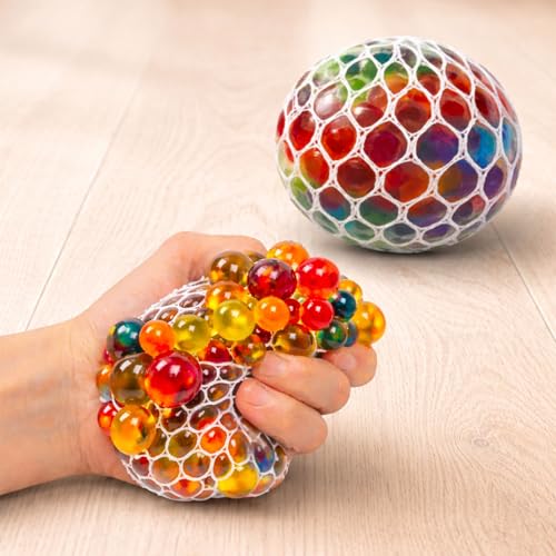 Image of Toyshine 1Pc Magic Slime Mesh Ball Anti-Stress Anti Anxiety Squeeze Grape Ball Multicoloured Water Beads Filled Toy for Kids & Adults | Best for Birthday Return Gift