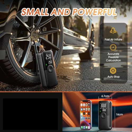 Compresor portátil para evitar imprevistos en carretera con inflador recargable 3