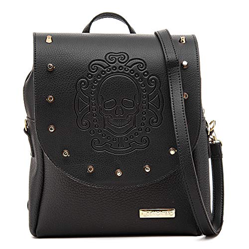 Mini Mochila Feminina Com Estampa De Caveira (Preta)
