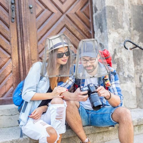 2 Stück Moskitonetz Kopf, Gesicht Insektenschutz Hut, Moskito Kopfnetz, Netzartiges Netz Mückenschutz Hut, mit Tragetasche Fliegennetz, für Camping, Wandern, Angeln, Gartenarbeit Outdoor-Enthusiasten