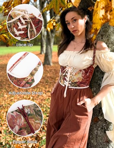 Image of Scarlet Darkness Corset Belt for Women Floral Renaissance Underbust Corset