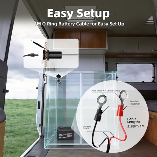 Image of Starlink Mini 12V Battery Adapter with Step Up Converter, Battery O Ring Cable to DC Female 12V-24V to 20V Step Up Booster RV Cable Pass Through Panel Socket for RV Battery Box