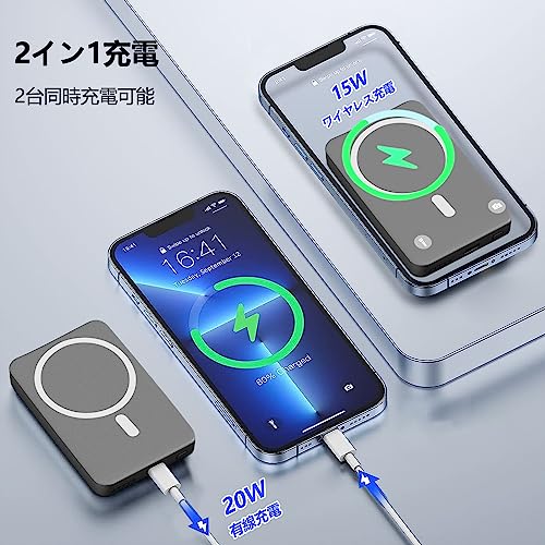 LUCKYDUO MagSafe対応 モバイルバッテリー マッグネット式 ワイヤレス モバイルバッテリー 5000mAh CD-50 の商品画像 3