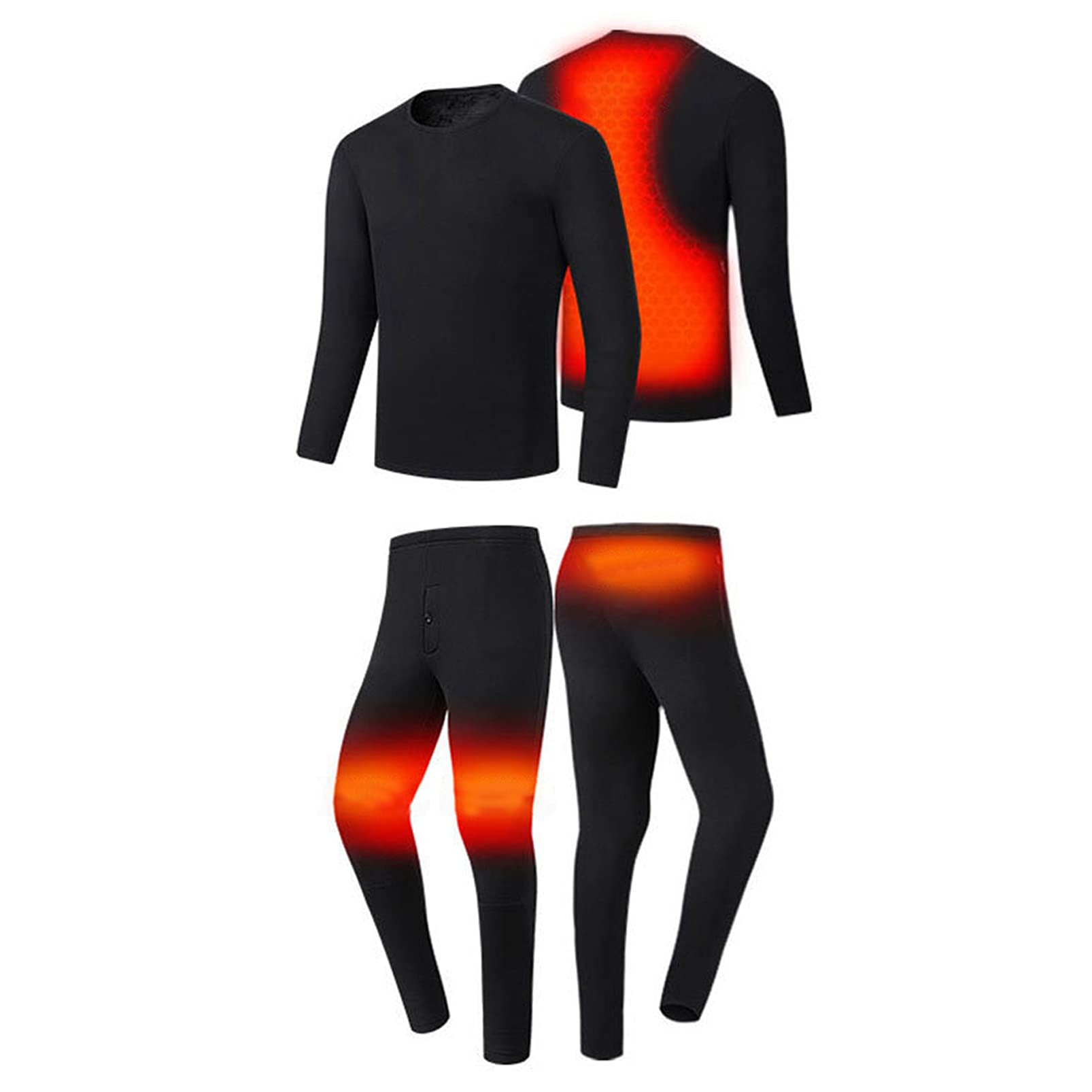 Tuta Intima Riscaldata 6 Aree Riscaldamento Intelligenza Temperatura Costante Camicia e Pantalone Termico Invernale per Uomo Donna (Man 4XL)