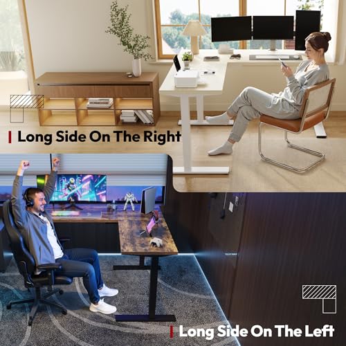 Image of SANODESK 63 inch Reversible L-Shaped Electric Standing Corner Computer Desk