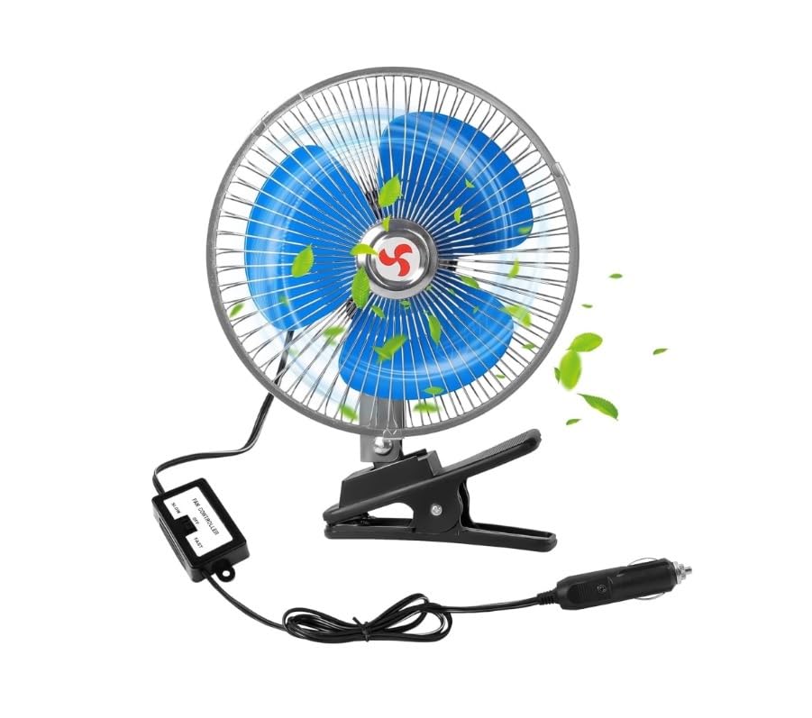 Générique 12V Ventilateur de Refroidissement Oscillant de Voiture À Pince Allume Cigare