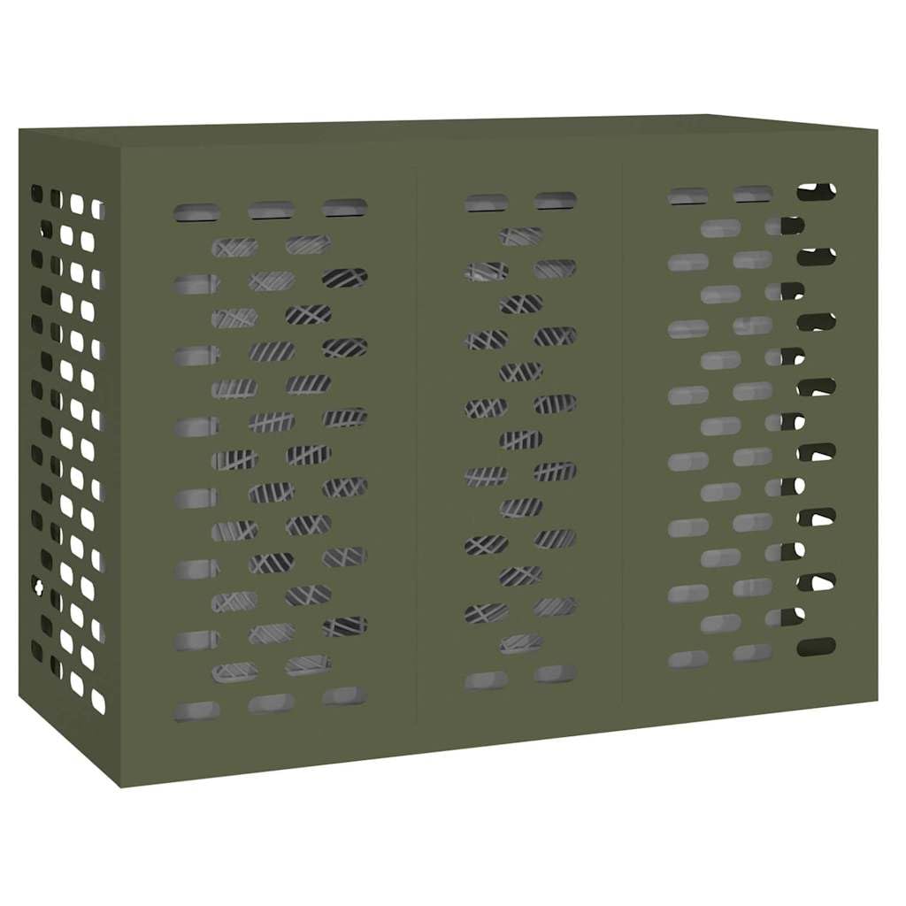Copertura per condizionatore d'aria, in acciaio, 110 x 50 x 80 cm, resistente alle intemperie, per dispositivi esterni, protezione da pioggia, neve, sole, polvere, per balcone, terrazza