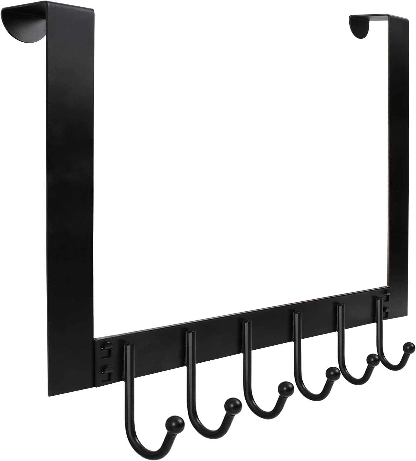 HappyHapi Over The Door Hooks, Extra Large Over The Door Towel Rack, Heavy-Duty Door Hanger for Coat Hooks, Sturdy Door Hooks for Hanging Towels, Clothes, Bags, Back of Bathroom, Black