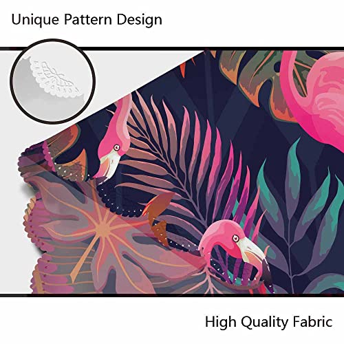 Aoyego Pink Flamingo Table Cloth Tropical Woods Wild Animal Plant Exotic Palm Tree Round Tablecloth 60 Inch For Dining Room, Party, Banquet #TOP4