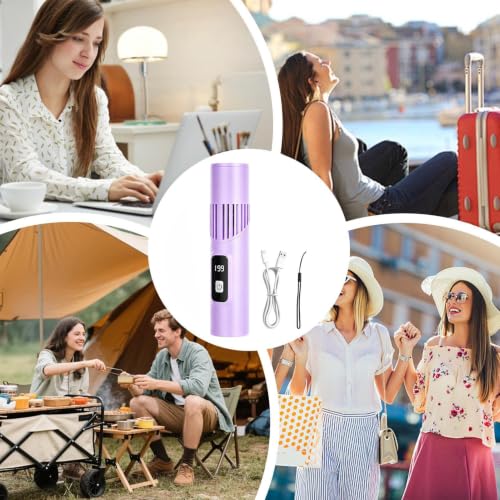 Ventilador de mano recargable ideal para camping, senderismo y días de playa 5