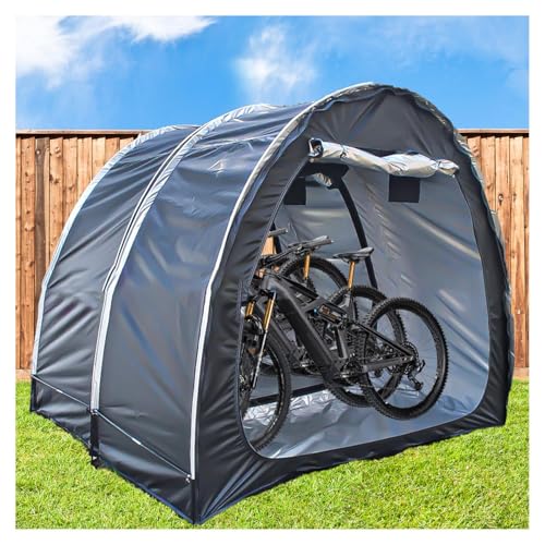 2 PCS Box Biciclette Può Essere Giuntato Box Biciclette per Mobili Da Giardino,Biciclette,Moto Box Biciclette Da Esterno Capanno Attrezzi Da Giardino,Black