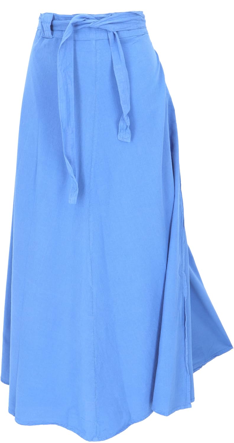 Weit schwingender Wickelrock, Maxirock, Boho Baumwoll-Sommerrock, korallrot | Luftig, 100% Baumwolle, flexible Passform, eleganter Look, vielseitig kombinierbar, ideal für Sommer, Damen