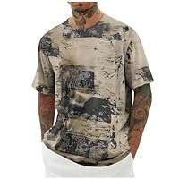 Générique T Shirt Homme Manches Courtes Graffiti Graphic Tee-Shirt Décontracté Imprimé Design Tshirt pour Hommes Coton Haut ete Top Grande Taille T-Shirts et Ventes Flash Kaki Debardeur 5XL