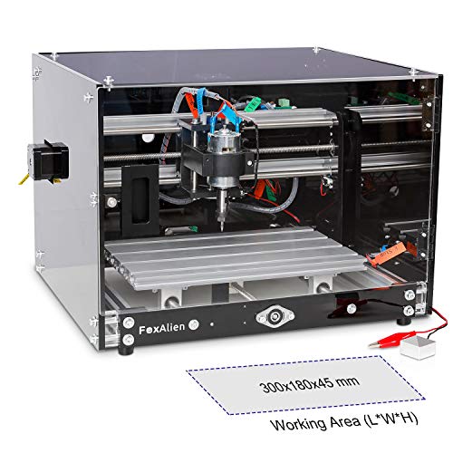 Desktop CNC Router Machine 3018-SE with Enclosure, 300x180mm 3-Axis Milling Machine for Wood Acrylic Plastics Metal Resin Artcraft DIY Design Making