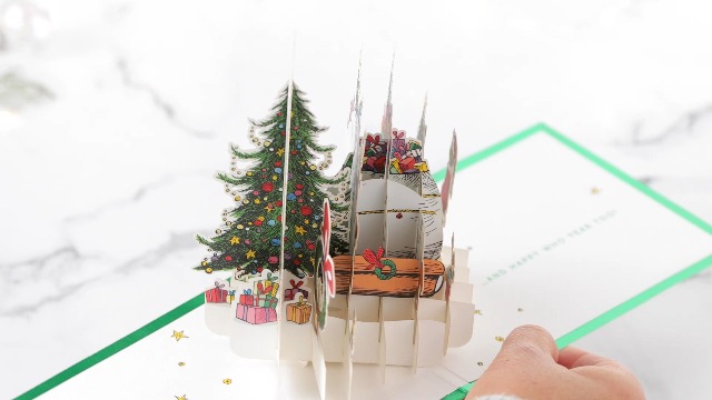 Biglietto Di Natale Pop-Up 3D Hallmark Paper Wonder - Il Grinch Dr. Seuss, Con Dettagli In Lamina Verde E Busta - 4