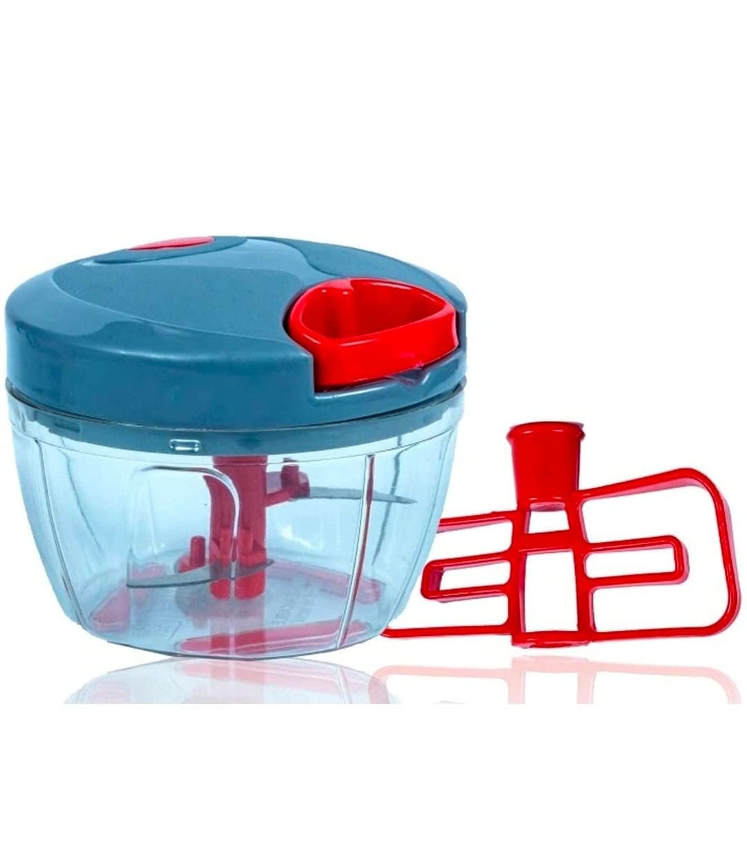 Manual Pull String Chopper with Pull String, Glass Bowl, 3 Sharp Blades for Vegetables and Fruits-image-11