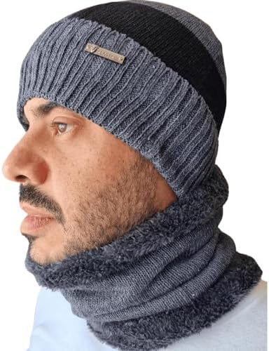 Conjunto Touca Com Gola Cachecol Forrada Térmica Proteção Inverno...