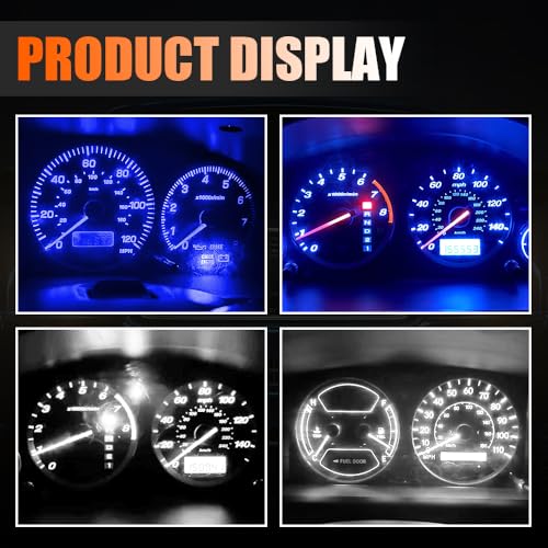 20 bombillas LED T5 para coche, interior tablero 12V miniatura 7