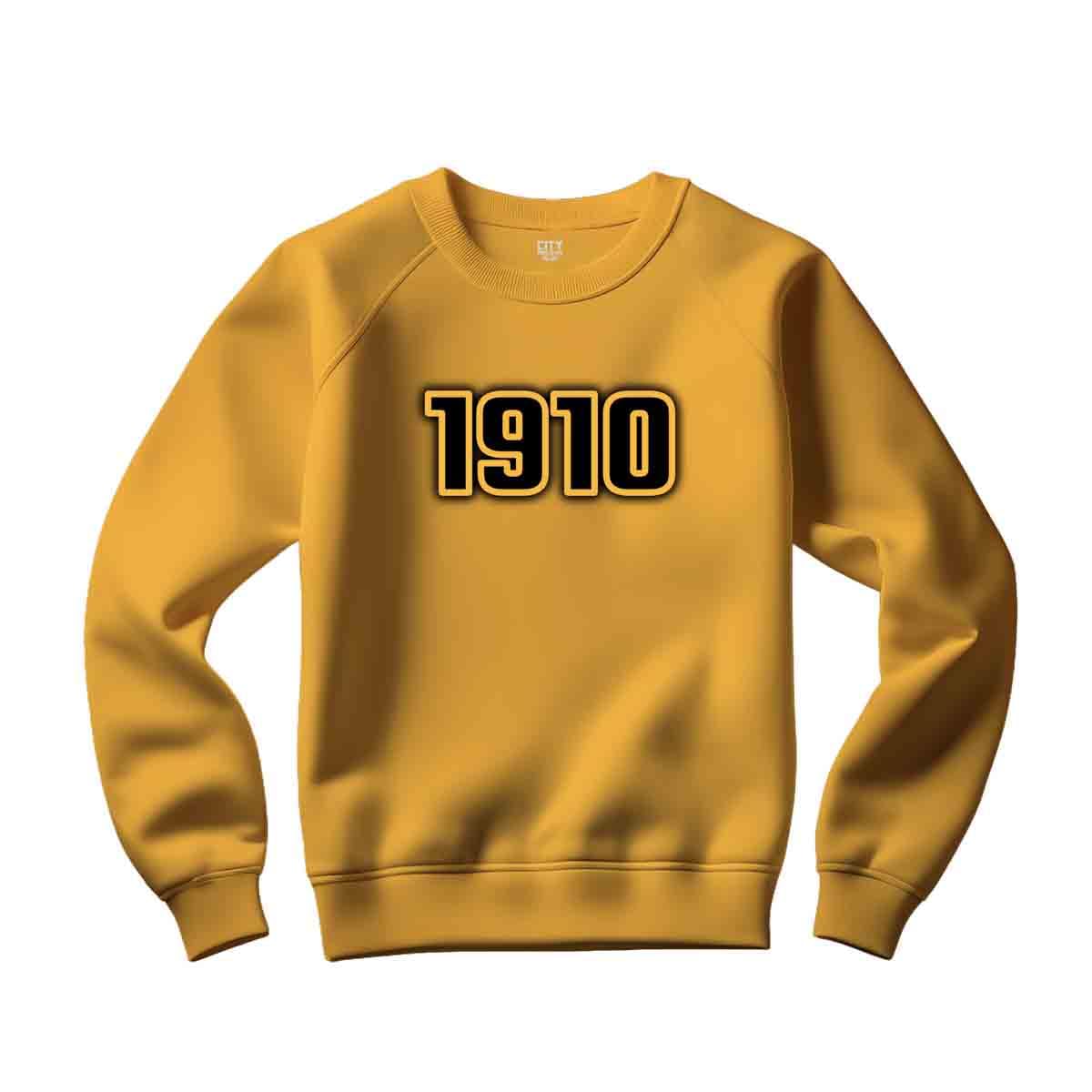 Sweatshirt 1910 unisexe jaune d'or col rond décontracté - 5