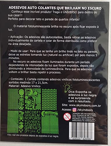 Kit de Adesivos que brilha no escuro - 243 itens -