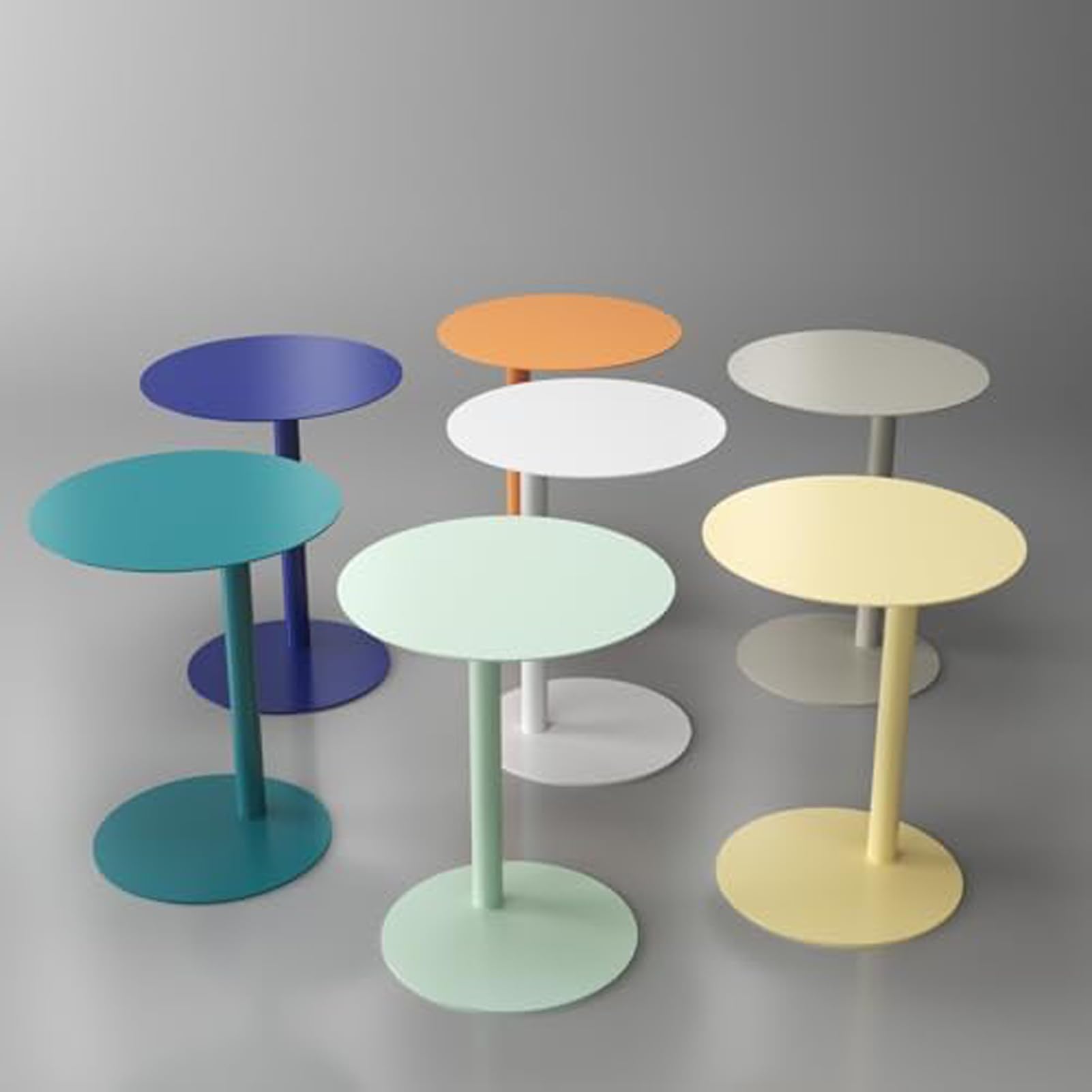 Okrągły metalowy stolik końcowy w kształcie litery C, uchwyt na przekąski i napoje do salonu, na sofę lub przy łóżku, elegancki, nowoczesny design do dekoracji domu
