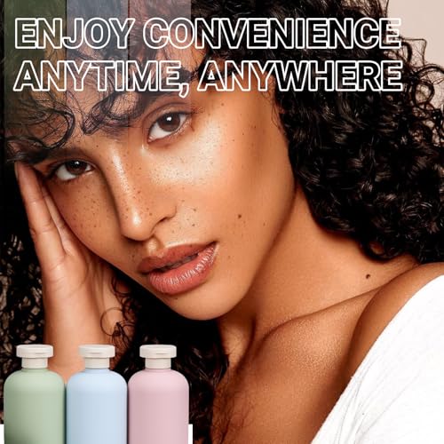 ASEVAT 6.7 oz Plastic Leak Proof Travel Bottles for Toiletries, Plastic Travel Size Containers, Shampoo and Conditioner Bottles Refillable Squeeze Bottle for Lotion, Body Wash (3Pcs)3