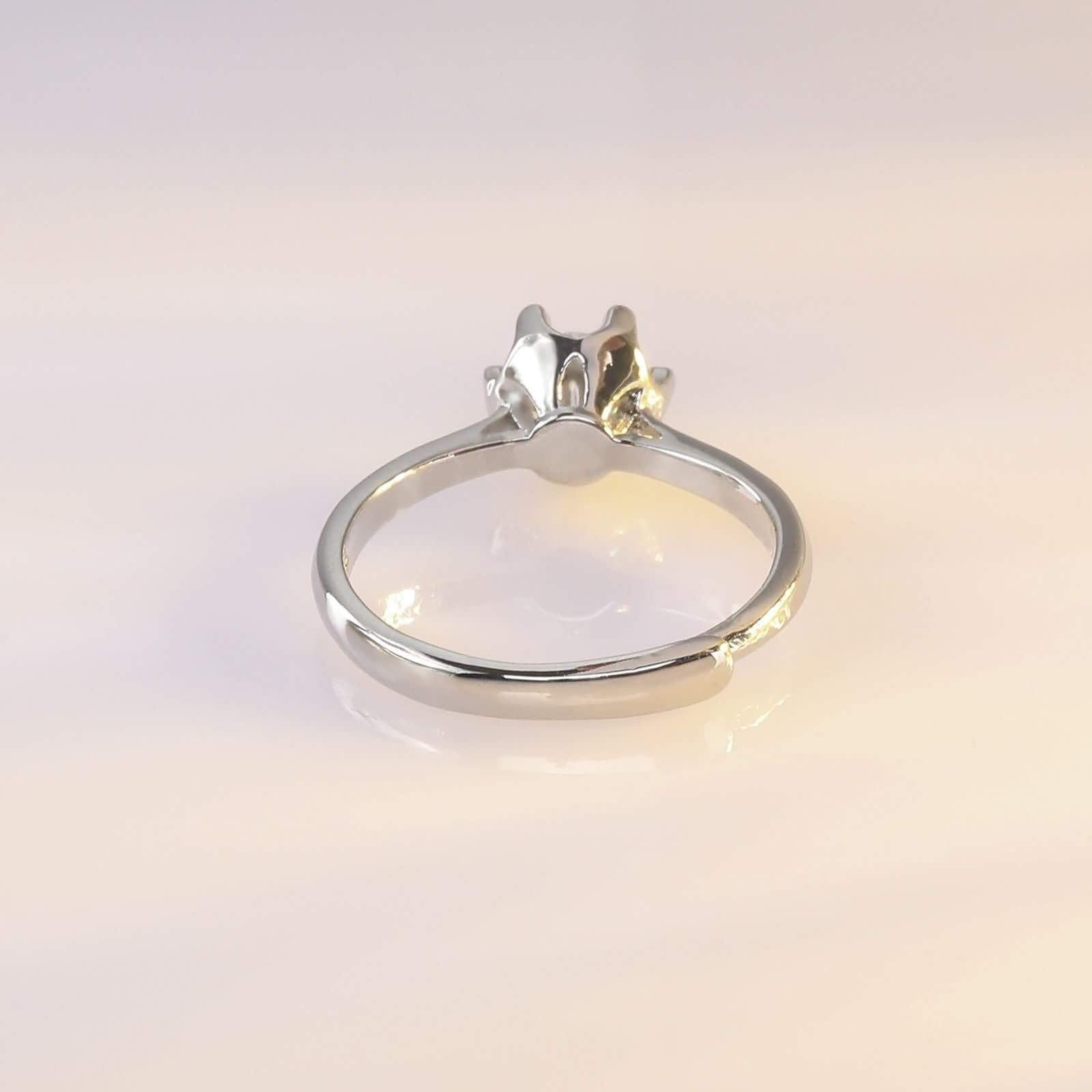 Pierścionek Fedina Białe Złoto Kobiety 9 Kt / 14 Kt / 18 Kt, 1 CT Syntetyczny Diament Okrągły Solitaire, Srebrne Pierścionki Damskie Zaręczynowe