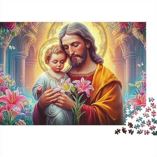 Rompecabezas de Jesús de 1000 piezas: puzzle religioso de 38x26cm, juego educativo para adultos